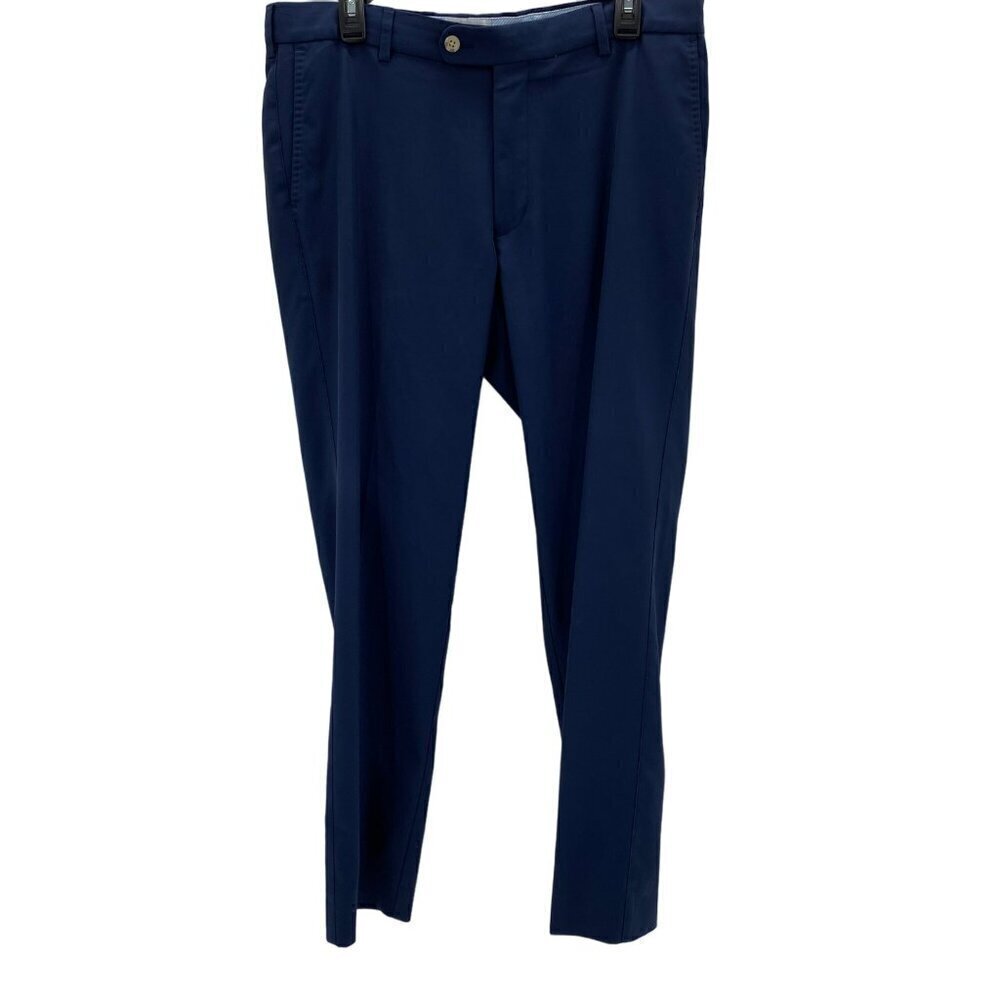 Peter Millar Navy 100% Polyester Slacks Men's Size 34 Hemmed to a 31" Inseam